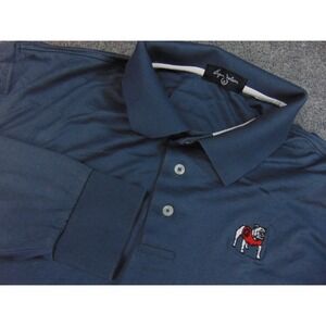 Georgia Bulldogs Shirt Mens Large Gray Polo Knit Byron Nelson Golf